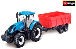 Bburago tracteur jouet New Holland T7.315 avec remorque basculante friction