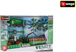 Bburago tracteur Fendt jouet avec 3 remorques à friction