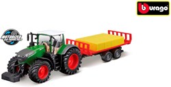 Bburago tracteur jouet Fendt 1050 avec remorque à balles friction 10cm