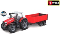 Bburago tracteur Massey Ferguson jouet remorque basculante friction rouge noir 10 cm