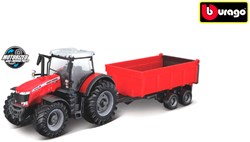 Bburago tracteur Massey Ferguson jouet remorque basculante friction rouge noir 10 cm