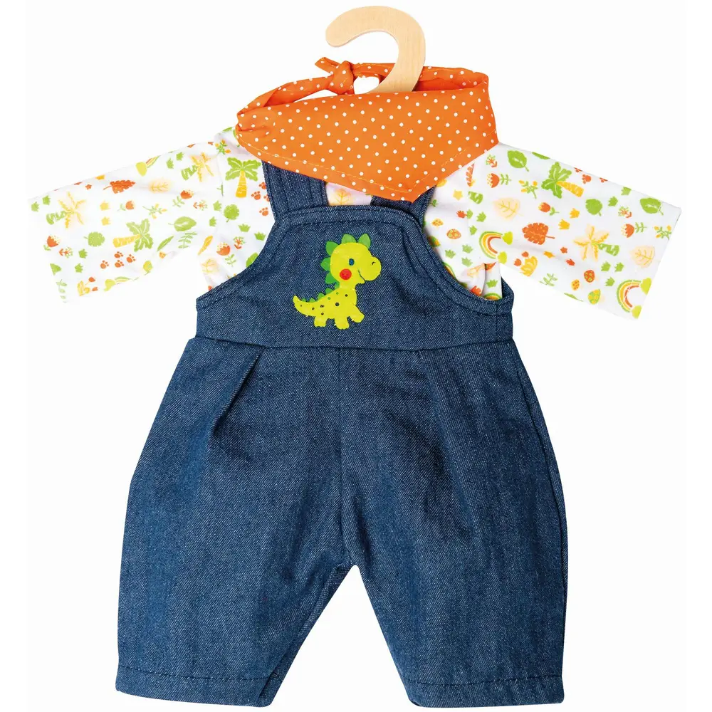 Heless vêtements poupée salopette Dino 3 pièces 35-45cm tenue poupée