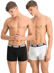 Puma Basic boxer homme sous-vêtement noir/blanc - lot de 2 - taille S