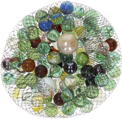 Goki billes en verre - jouet coloré en filet - 88 pièces - jeu de billes-3
