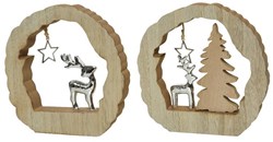 Décoration de Noël renne Decoris MDF marron 14,5cm figurine en bois