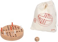 Goki jeu de Ludo en bois compact dans un sac en coton - jeu de voyage-3