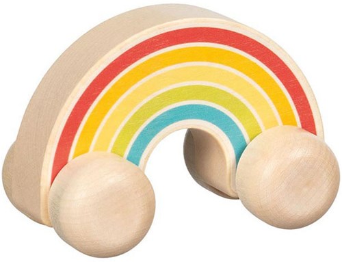 Goki voiture en bois arc-en-ciel - jouet FSC pour tout-petits-2