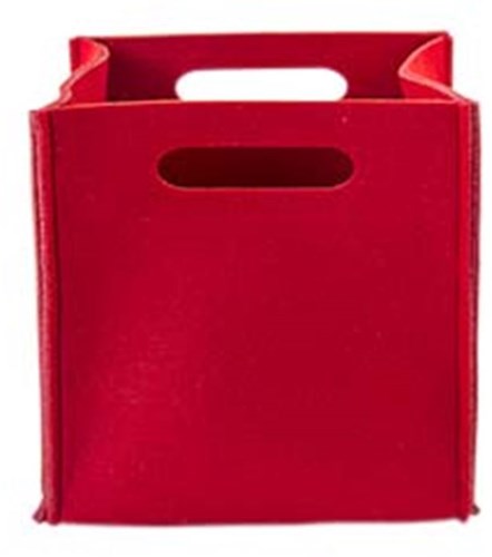 Global Affairs boîte de rangement feutrine 20x20 cm rouge jouet