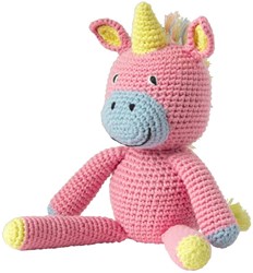 Global Affairs peluche licorne rose crochet coton bio 3+ jouet