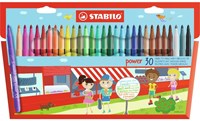 STABILO Power feutres - Coffret 30 couleurs pour enfants et adultes