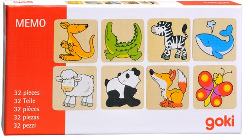 Goki jeu de mémoire en bois animaux - jouet éducatif 32 pièces-2