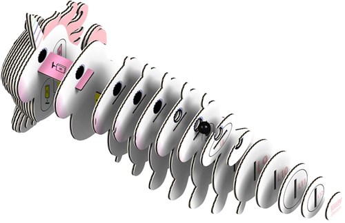 Eugy puzzle 3D licorne - kit de modélisme en carton pour enfants-3