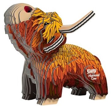 Eugy puzzle 3D vache Highland - jouet modèle animal en carton-2