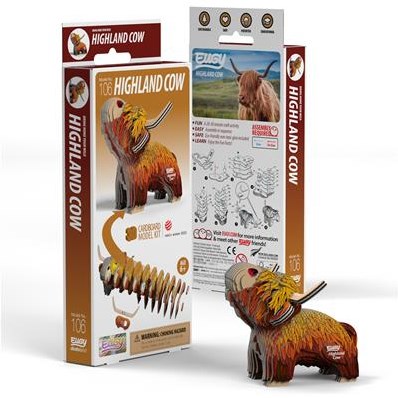 Eugy puzzle 3D vache Highland - jouet modèle animal en carton