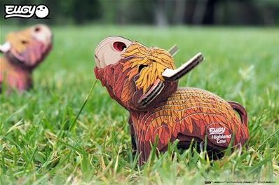 Eugy puzzle 3D vache Highland - jouet modèle animal en carton-3