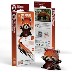 Eugy kit 3D panda roux - jouet créatif à assembler en carton