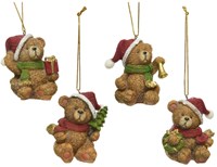 Décoration de Noël ours polyresin Decoris 6x4,7x4,4cm marron