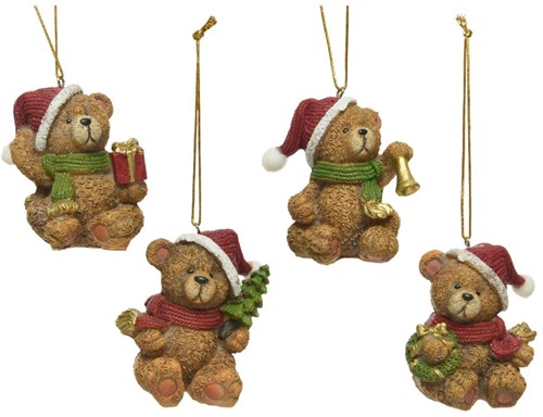 Décoration de Noël ours polyresin Decoris 6x4,7x4,4cm marron