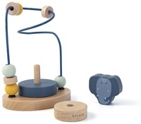 Trixie labyrinthe à perles en bois - jouet éducatif Mrs. Elephant bleu FSC-2