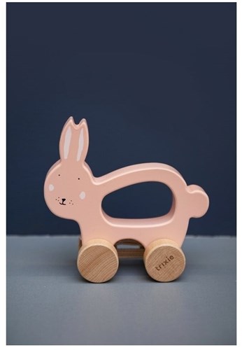 Trixie jouet à tirer en bois lapin - certifié FSC - jouet bébé Mrs. Rabbit-2
