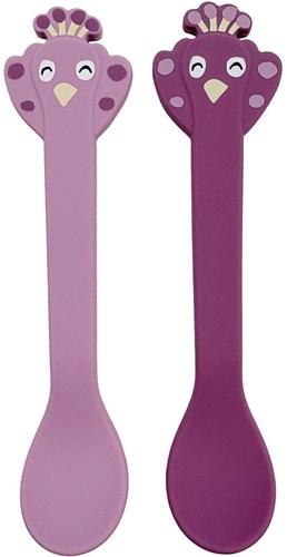 Trixie cuillère en silicone pour enfants 2 pièces Mrs. Peacock - durable et sûre