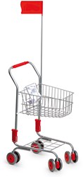 Small Foot chariot de courses avec siège poupée - jouet chariot gris