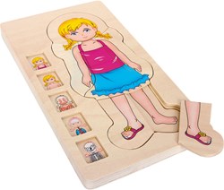 Small Foot - Puzzle corps en bois fille jouet éducatif 29 pièces