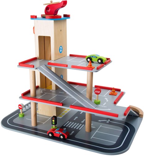 Small Foot garage en bois - jouet avec accessoires et voitures-3