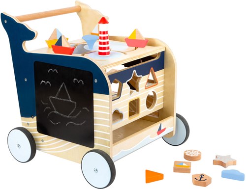 Small Foot chariot de marche baleine en bois - jouet d'activités pour tout-petits-3