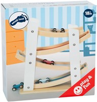 Small Foot - Circuit de voitures en bois jouet avec 4 voitures pour enfants