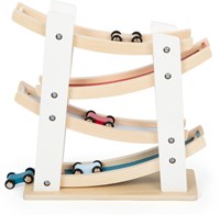Small Foot - Circuit de voitures en bois jouet avec 4 voitures pour enfants-3