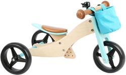 Small Foot draisienne et tricycle en bois 2en1 turquoise - vélo d'entraînement