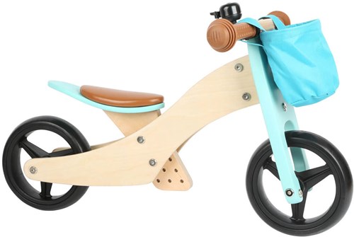 Small Foot draisienne et tricycle en bois 2en1 turquoise - vélo d'entraînement-3