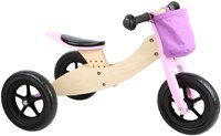 Small Foot tricycle et draisienne en bois 2en1 Maxi rose - vélo d'entraînement