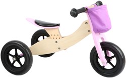 Small Foot tricycle et draisienne en bois 2en1 Maxi rose - vélo d'entraînement