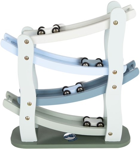 Small Foot circuit de voitures en bois bleu - jouet en bois piste de course avec voitures