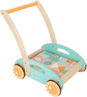Small Foot chariot de marche bébé bois avec blocs pastel jouet 35 pièces-2