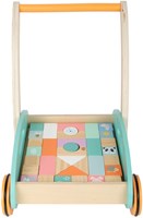 Small Foot chariot de marche bébé bois avec blocs pastel jouet 35 pièces-3