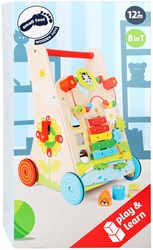 Chariot de Marche Bébé en Bois Coloré - Jouet Éducatif