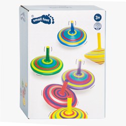 Small Foot toupies en bois set - jouet coloré 6 pièces