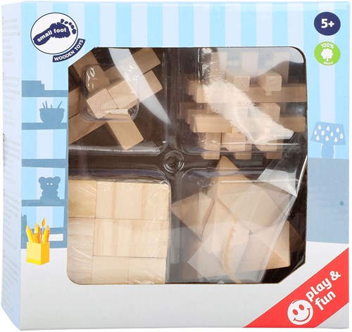 Small Foot casse-têtes en bois set de 4 - jouet éducatif pour enfants