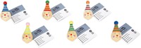 Small Foot toupie en bois clown - jouet de motricité coloré, 6 pièces