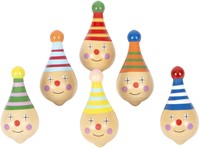 Small Foot toupie en bois clown - jouet de motricité coloré, 6 pièces-3