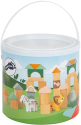 Small Foot blocs de construction en bois safari set - jouet 50 pièces