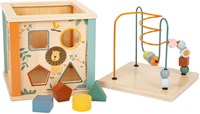 Small Foot cube d'activités en bois safari jouet motricité bébé-2