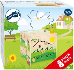 Small Foot cube d'activités en bois motricité ferme jouet éducatif
