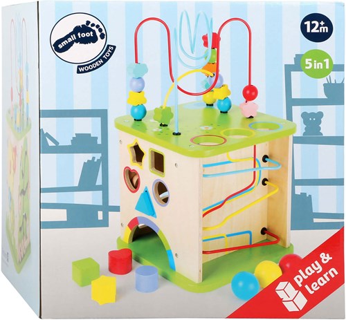 Small Foot cube d'activités bois circuit à billes jouet éducatif
