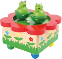 Small Foot boîte à musique en bois grenouille - décoration joyeuse pour chambre d'enfant-3