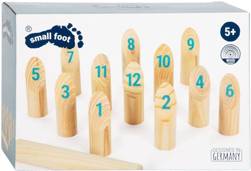 Small Foot jeu de lancer en bois kubb avec chiffres dans sac - jeu d'extérieur