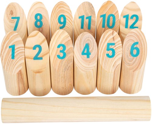 Small Foot jeu de lancer en bois kubb avec chiffres dans sac - jeu d'extérieur-2